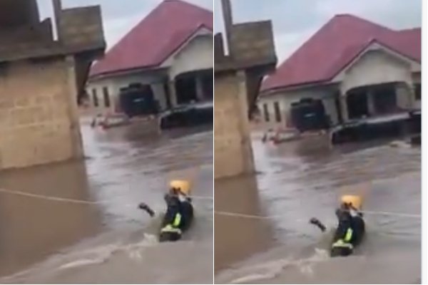 Fire officer is nearly swept away during flood rescue at Dabala Junction