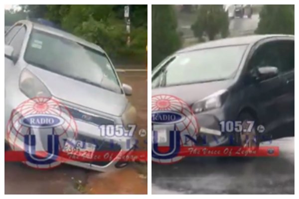 Flooded gutters trap vehicles on UG campus following downpour