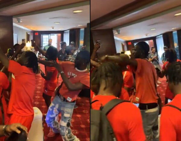 Black Sherif uplifts the spirits of the Black Stars within their training facility