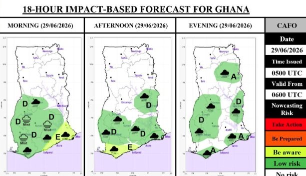 GMet warns of widespread thunderstorms across Southern Ghana