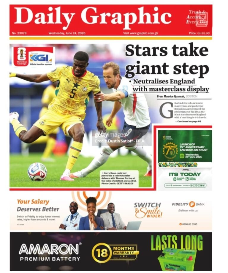 Newspaper Headlines Of Wednesday, June 24, 2026