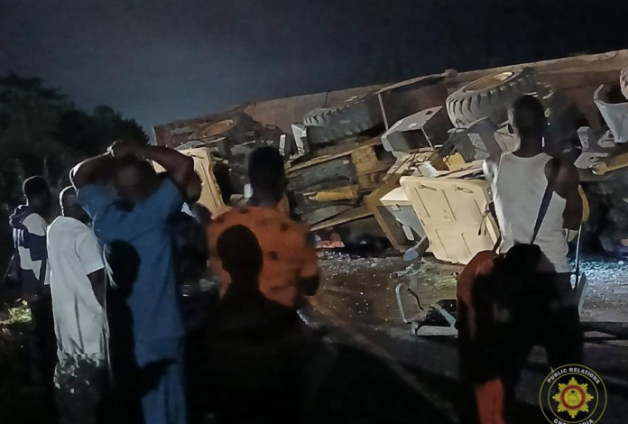 Two heavy-duty trucks crash at Kwahu Hwidiem