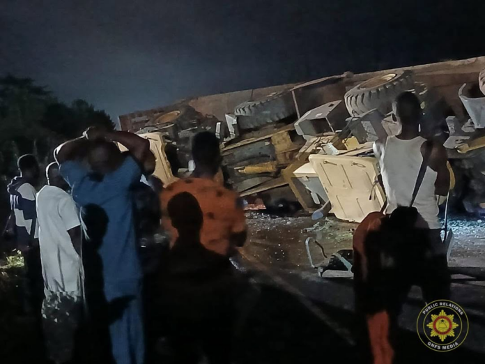 Two heavy-duty trucks crash at Kwahu Hwidiem