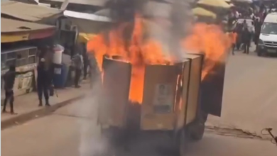Truck bursts into flames at Wassa Akropong; driver escapes unhurt