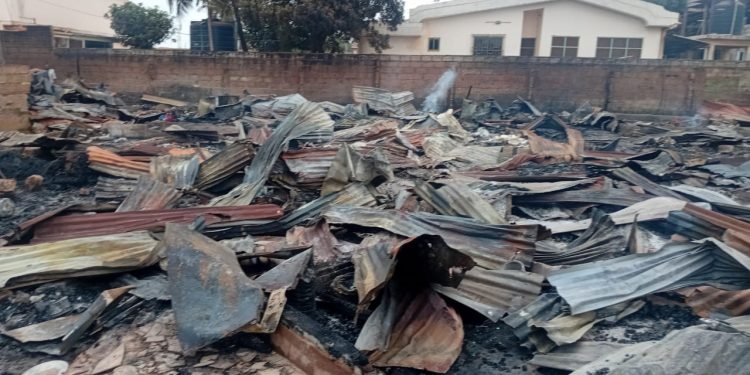 Fire guts 27 wooden structures at Spintex