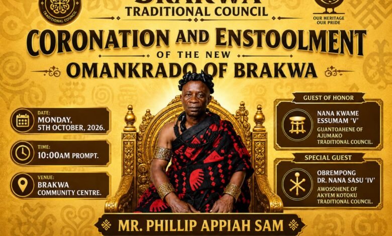 Brakwa to enstool new Omankrado; Mr. Phillip Appiah Sam to be coronated on October 5