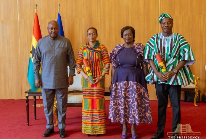 Mahama swears in Ayariga, Zanetor Agyeman-Rawlings (Photos)