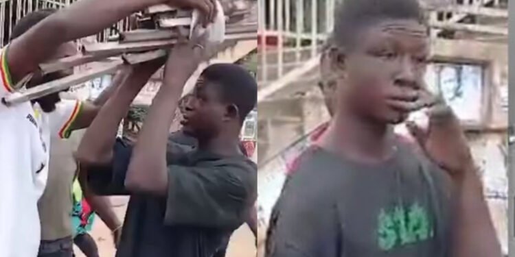 Strika Allegedly Caught Stealing Metal Scraps in Accra; Video Goes Viral